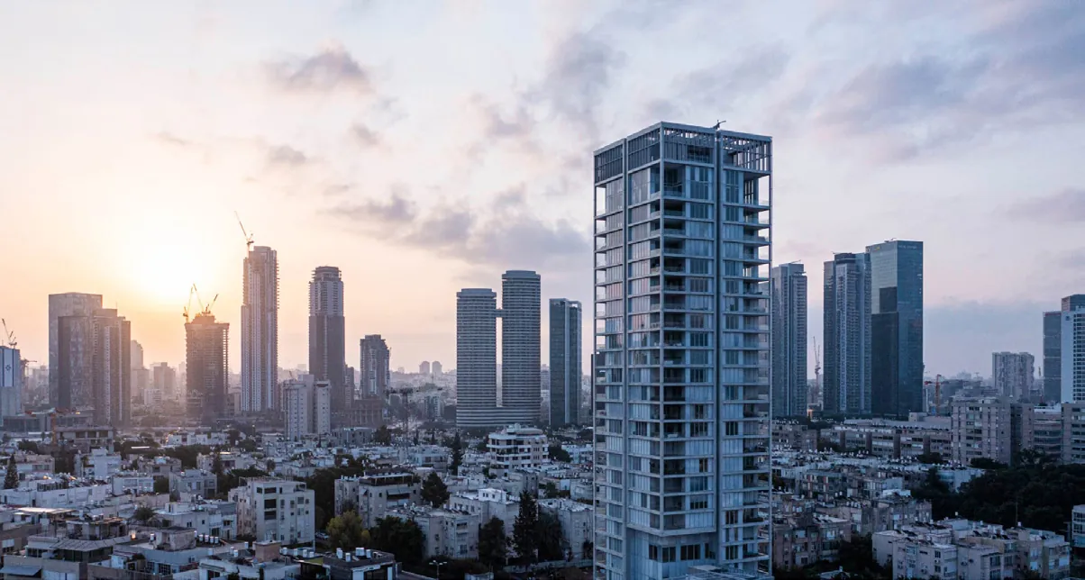 Tel Aviv skyline at sunset